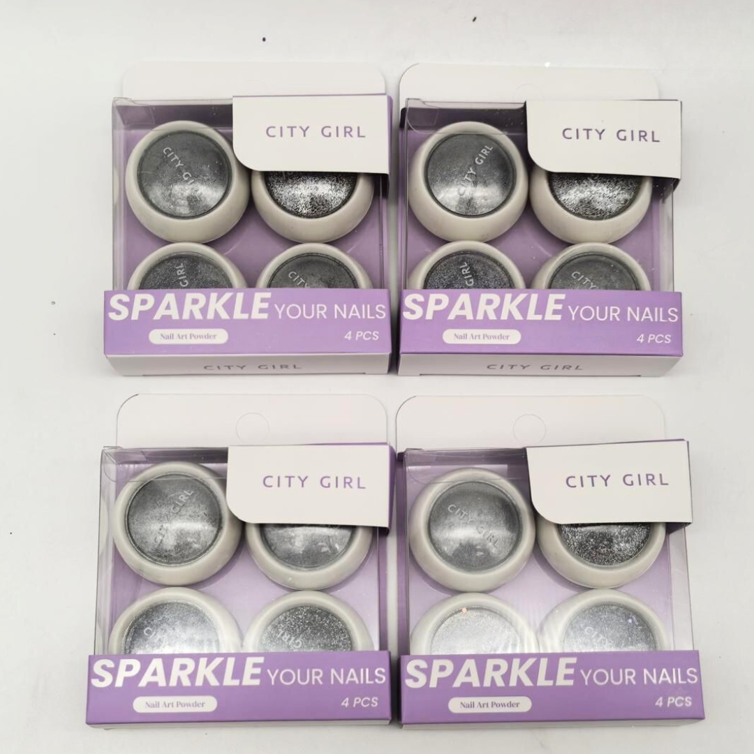 POLVO HOLOGRAFICO 4 PCS - CITY GIRL - PAQUETE 12 U