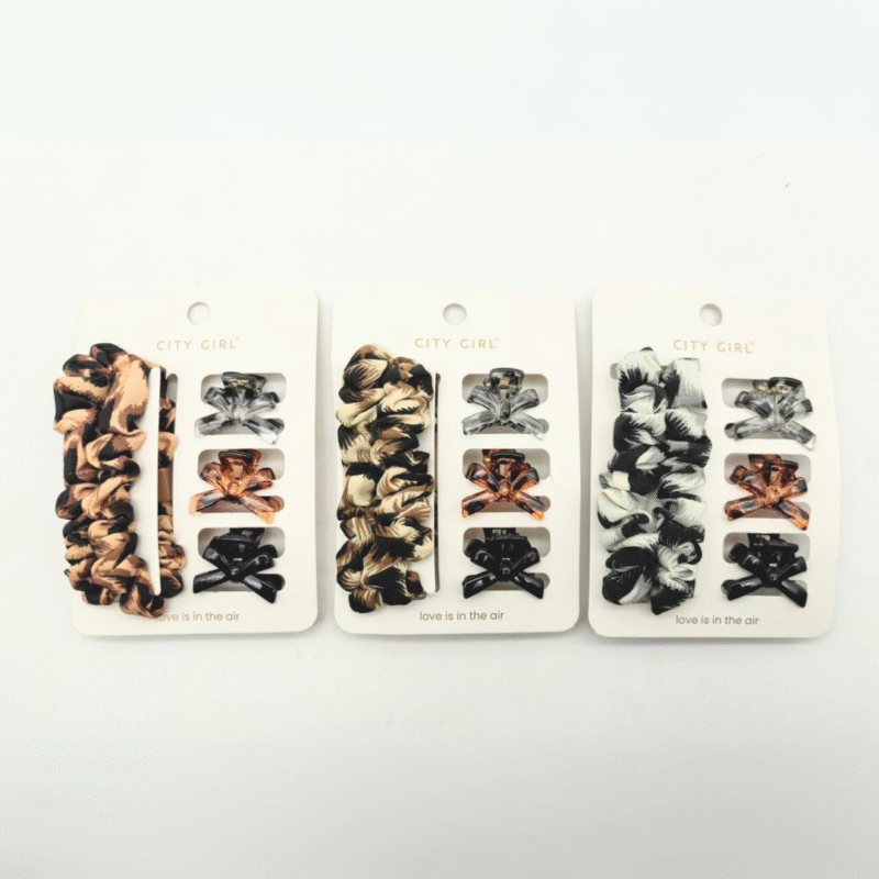 SET DE BROCHES + COLITAS - PAQUETE 12 U - CITY GIRL