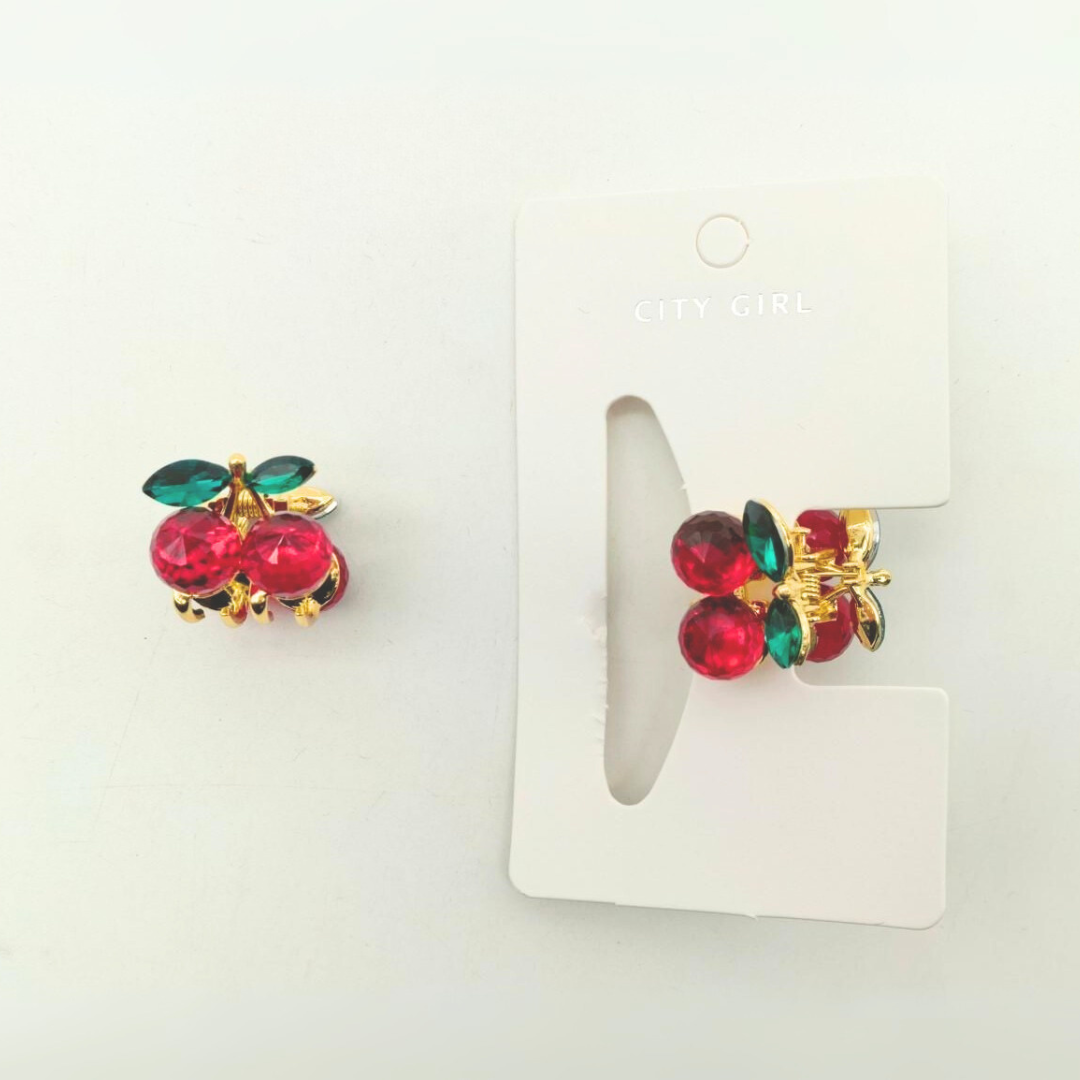 MINI BROCHE CEREZA - PAQUETE 12 U - CITY GIRL