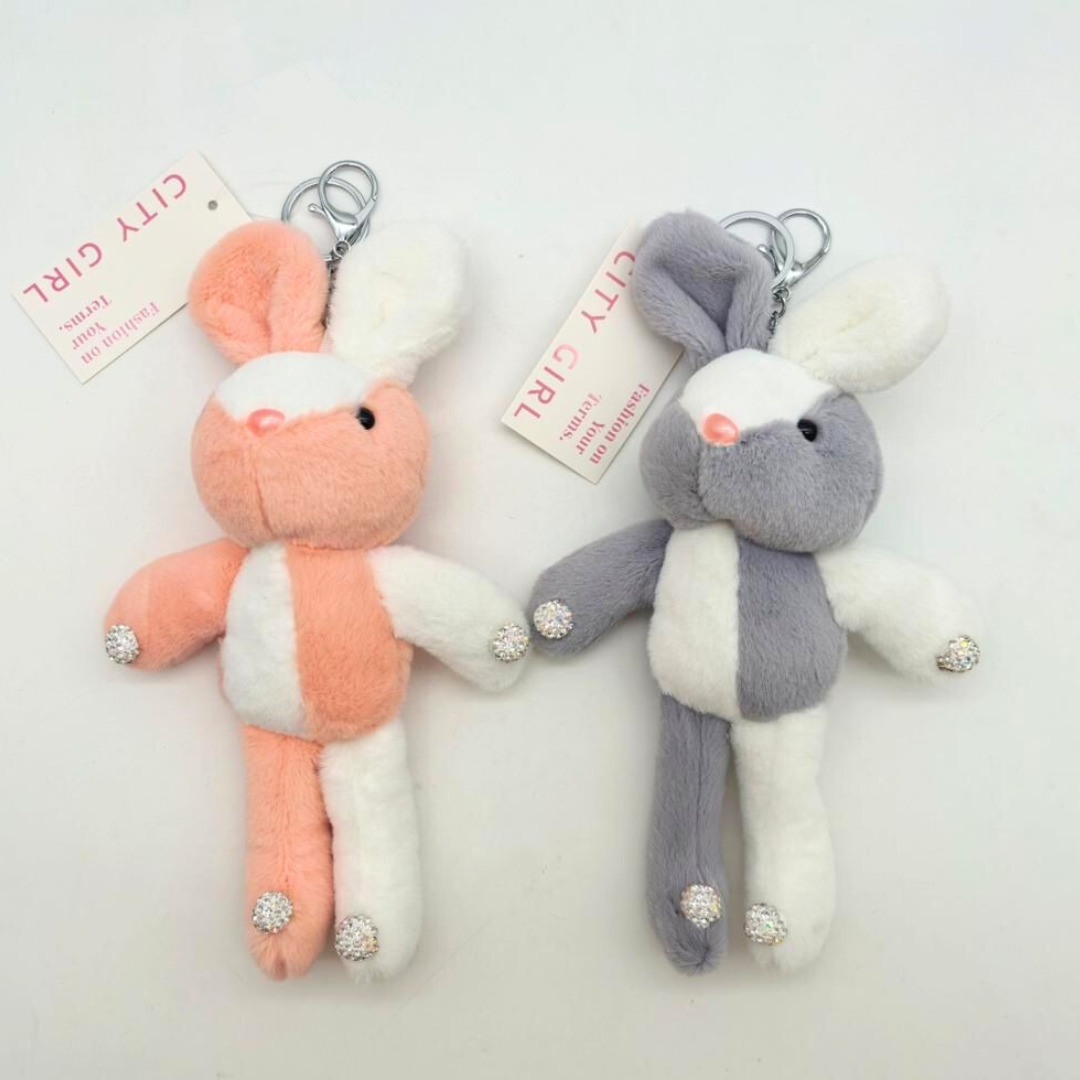 LLAVEROS CHARMS CONEJO DOBLE COLOR – PAQUETE 12u