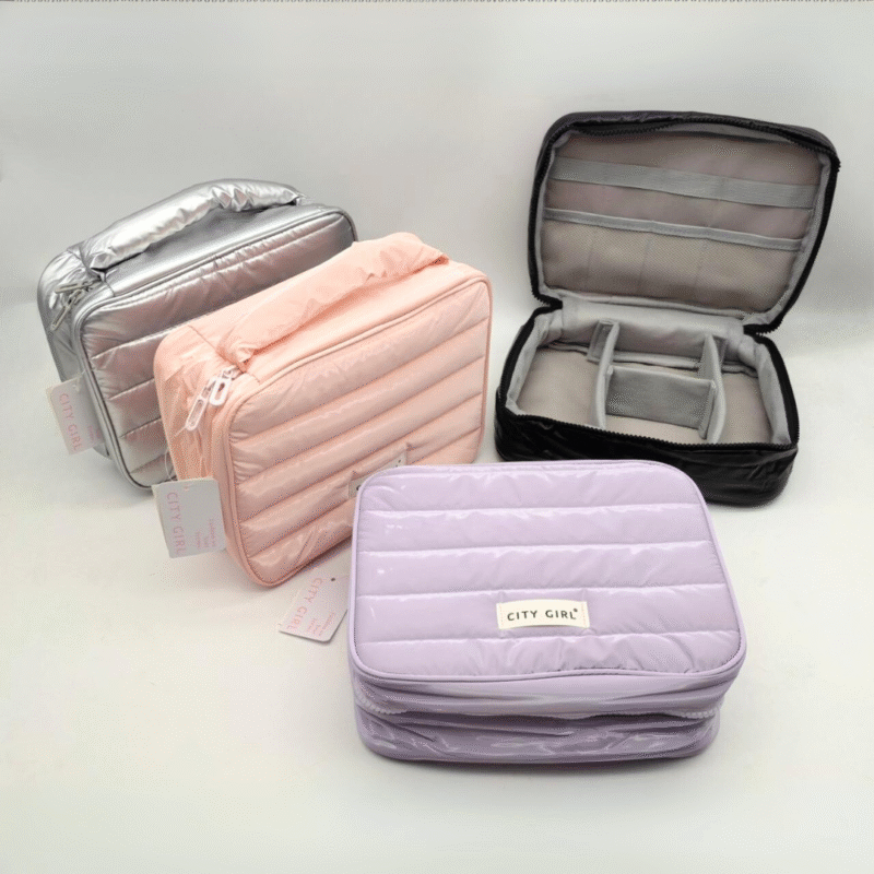 PORTA COSMÉTICOS / NECESER PUFFER CON DIVISIONES - CITY GIRL