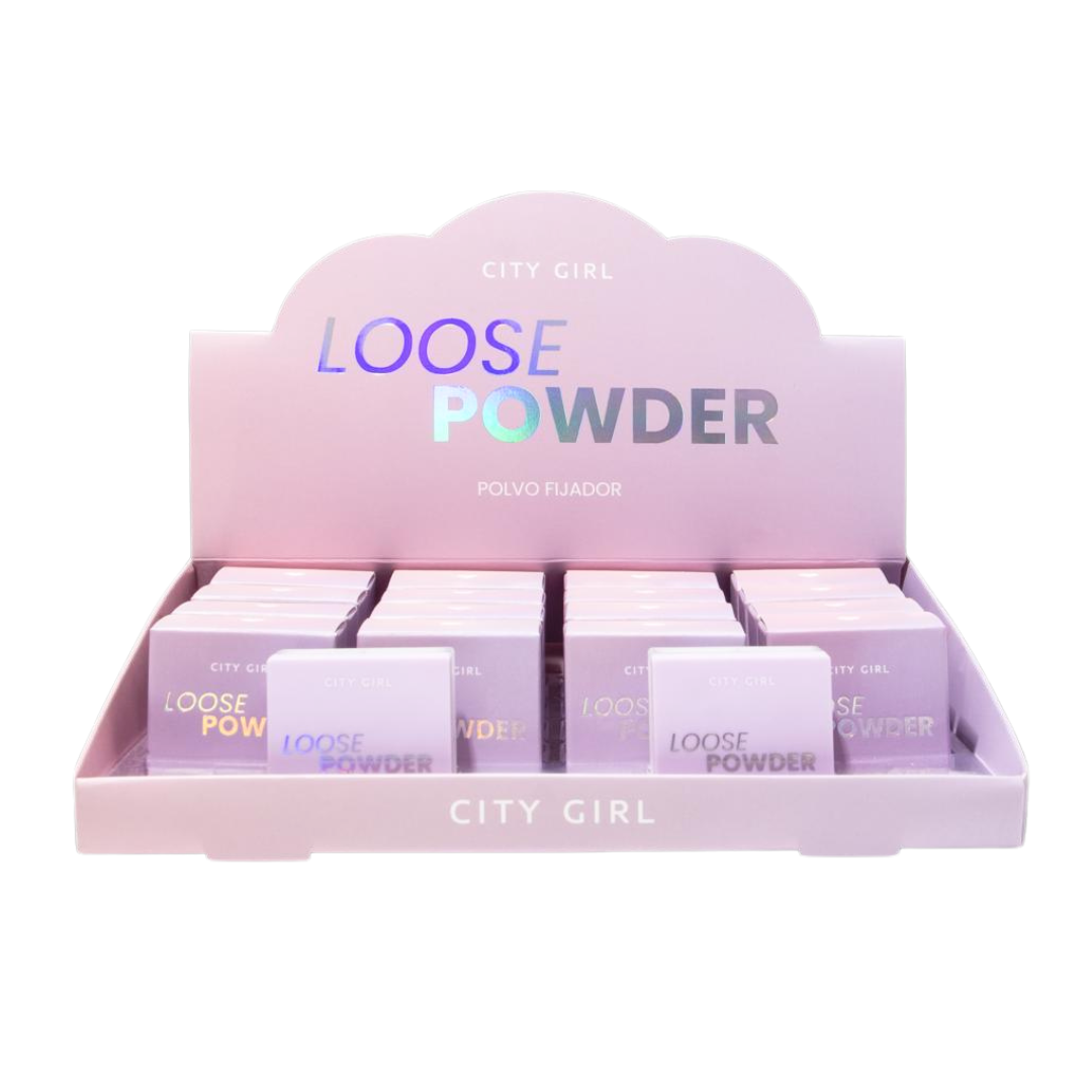 POLVO FIJADOR - CAJA COMPLETA DE 18U - CITY GIRL