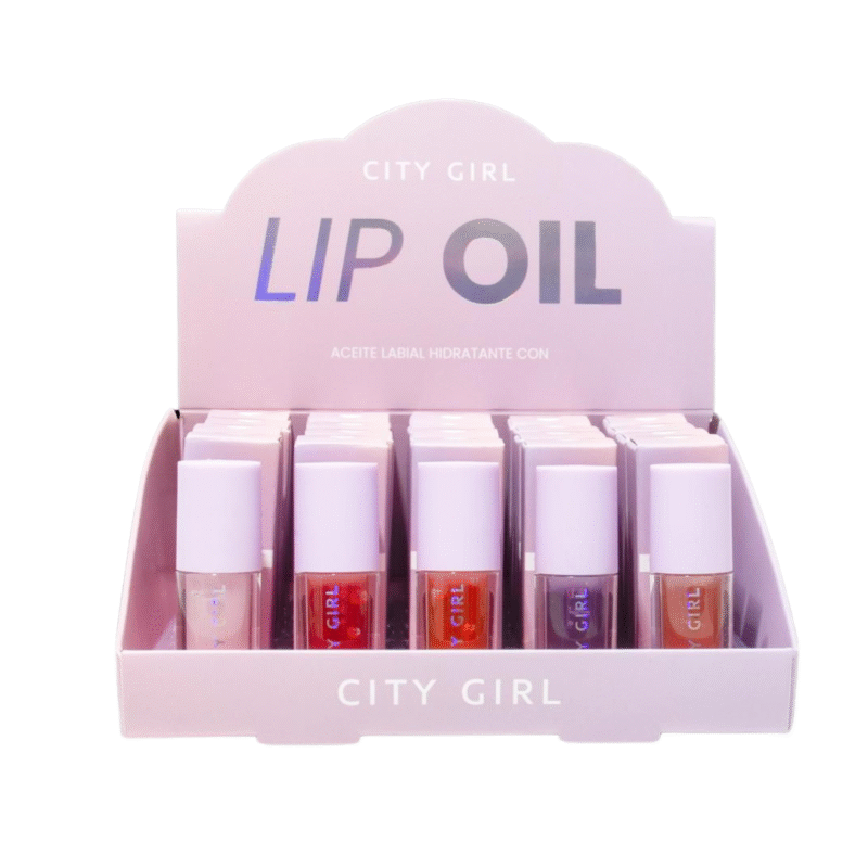 LIP OIL - BÁLSAMO PARA LABIOS - CAJA COMPLETA DE 25U - CITY GIRL