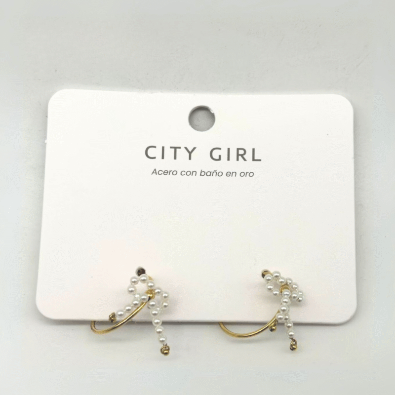 AROS ARGOLLAS CON MOÑO PERLAS – CITY GIRL