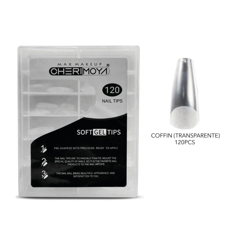 TIPS PARA SOFT GEL COFFIN LARGO 120 PCS - CHERIMOYA