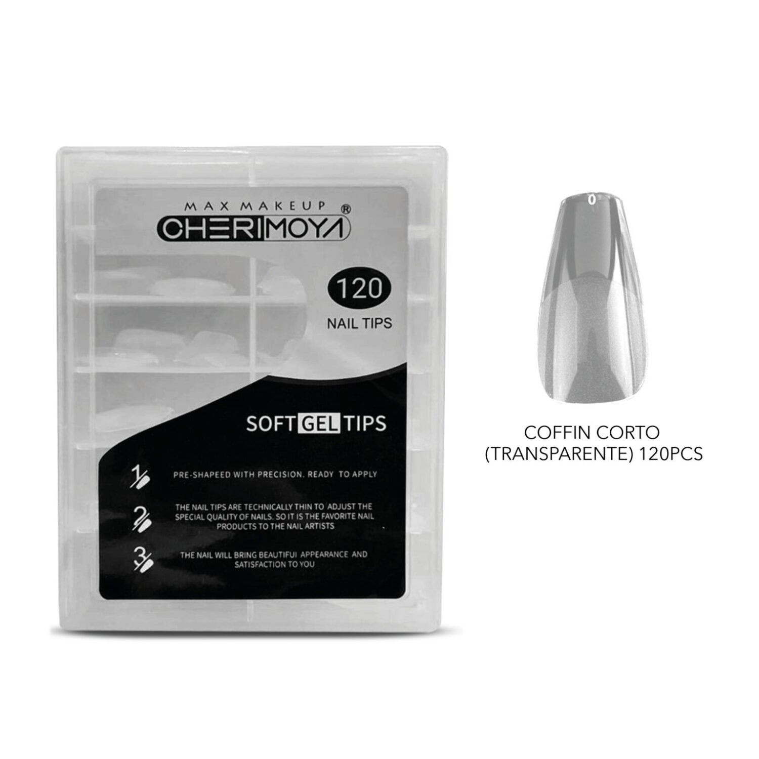 TIPS PARA SOFT GEL COFFIN CORTO 120 PCS - CHERIMOYA