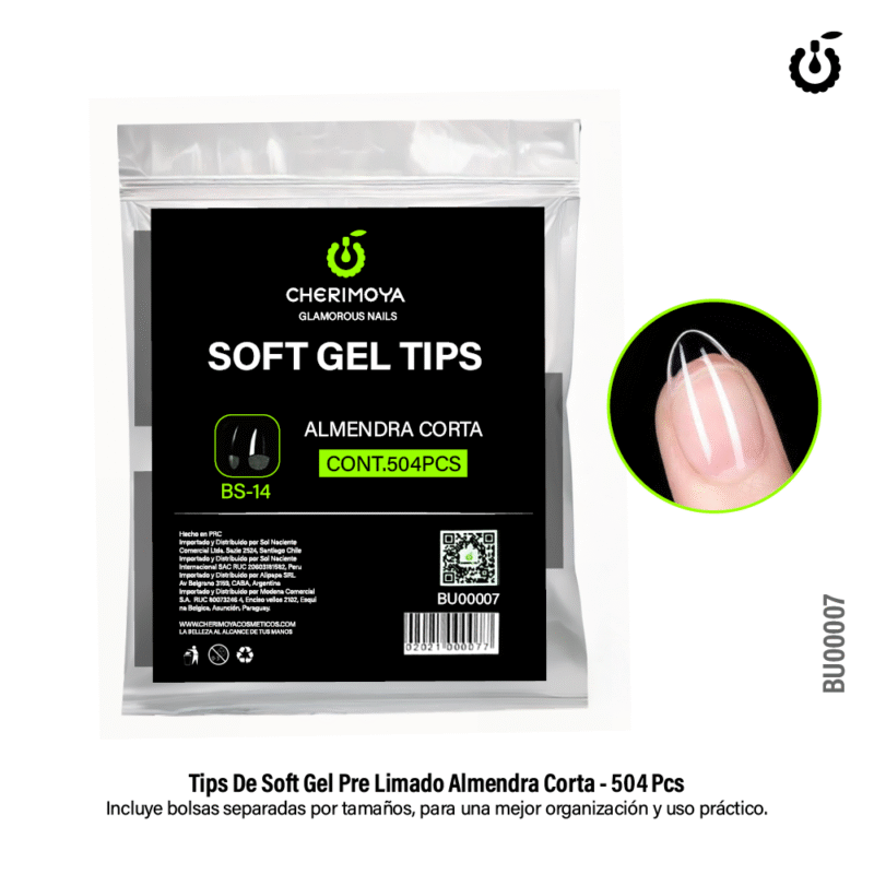 TIPS SOFTGEL ALMEDRA CORTA 504PCS - CHERIMOYA
