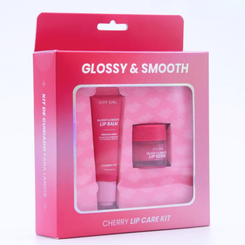 KIT CHERRY DE CUIDADO PARA LABIOS DE CEREZA - EXFOLIANTE + BÁLSAMO CITY GIRL