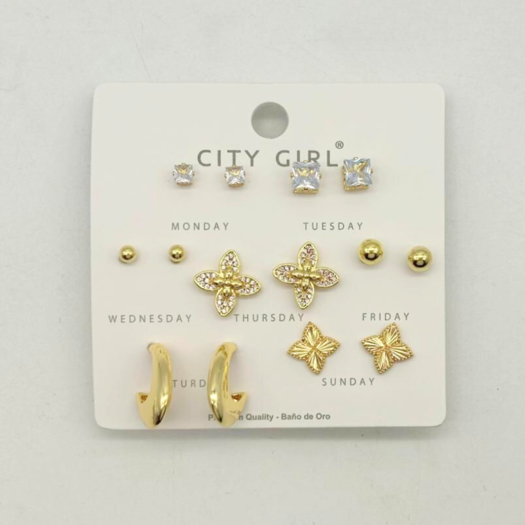 SET DE AROS – 7 PARES – CITY GIRL