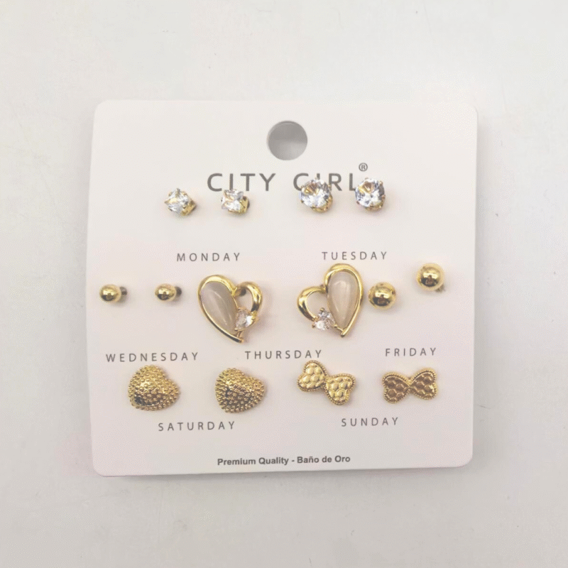 SET DE AROS - 7 PARES - CITY GIRL