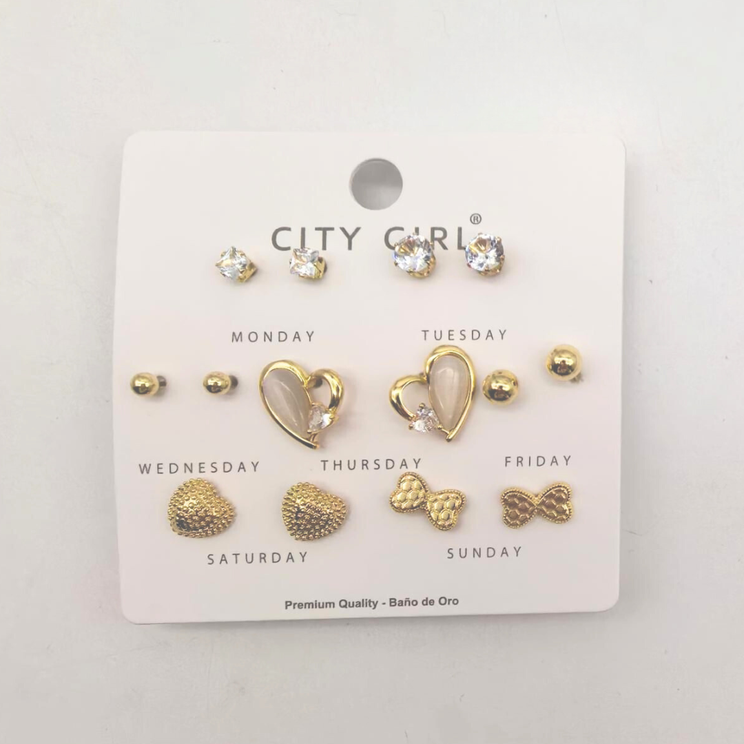 SET DE AROS - 7 PARES - CITY GIRL