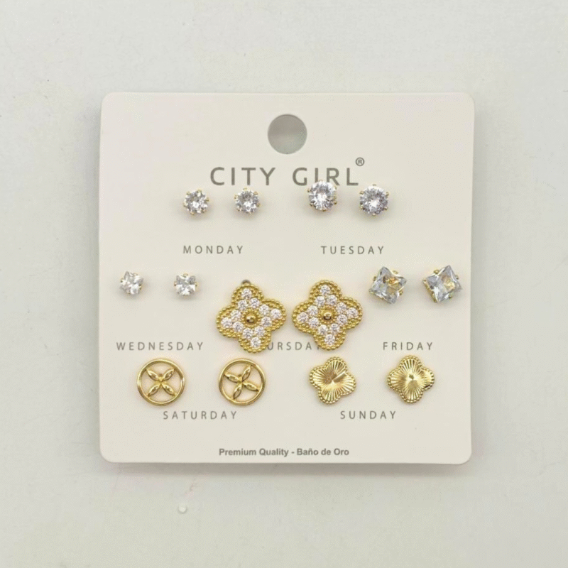 SET DE AROS - 7 PARES - CITY GIRL