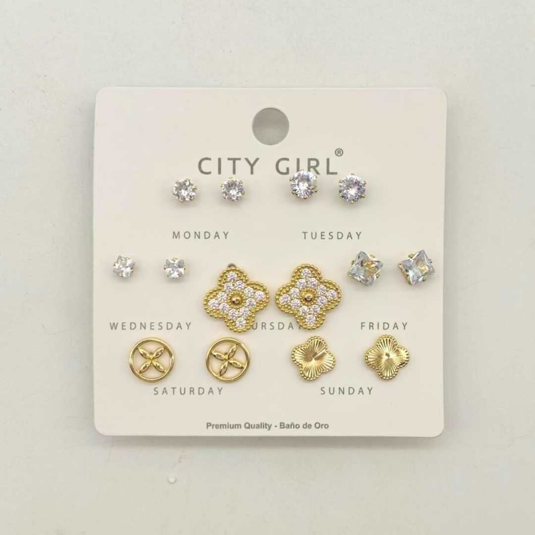 SET DE AROS - 7 PARES - CITY GIRL