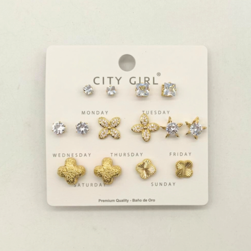 SET DE AROS - 7 PARES - CITY GIRL