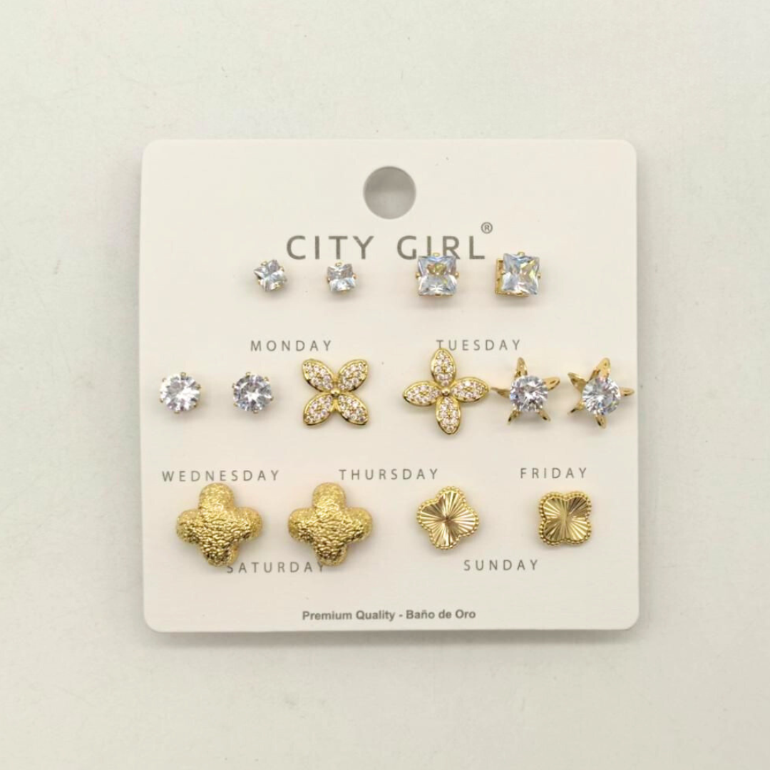SET DE AROS - 7 PARES - CITY GIRL