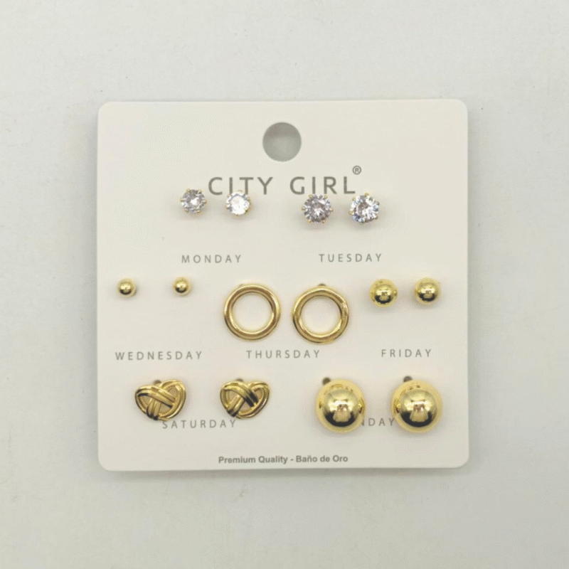 SET DE AROS - 7 PARES - CITY GIRL