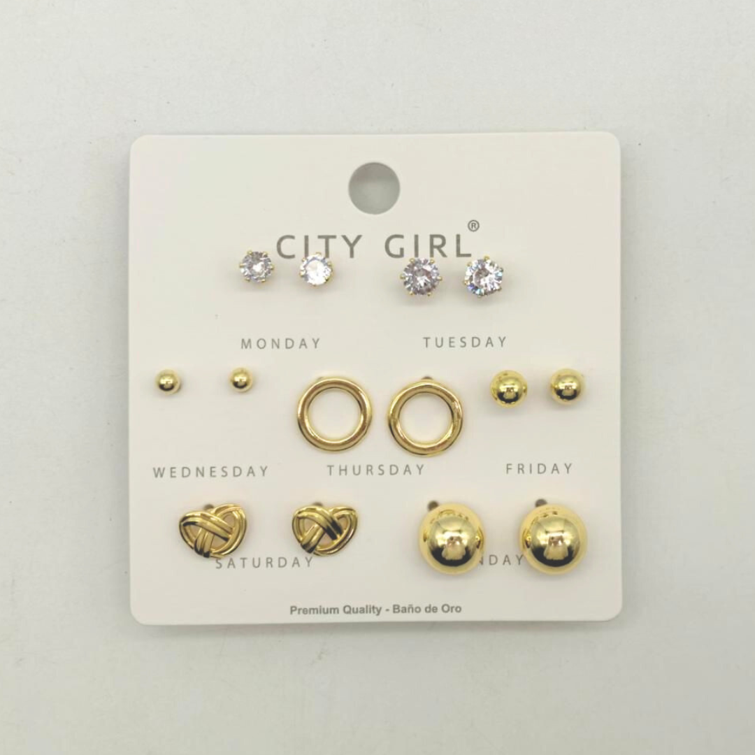 SET DE AROS - 7 PARES - CITY GIRL