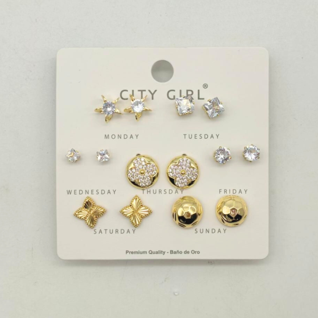 SET DE AROS – 7 PARES – CITY GIRL