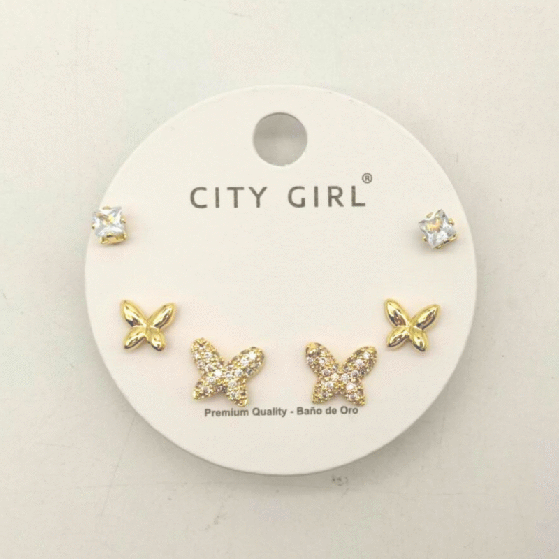 SET DE AROS MARIPOSA - CITY GIRL