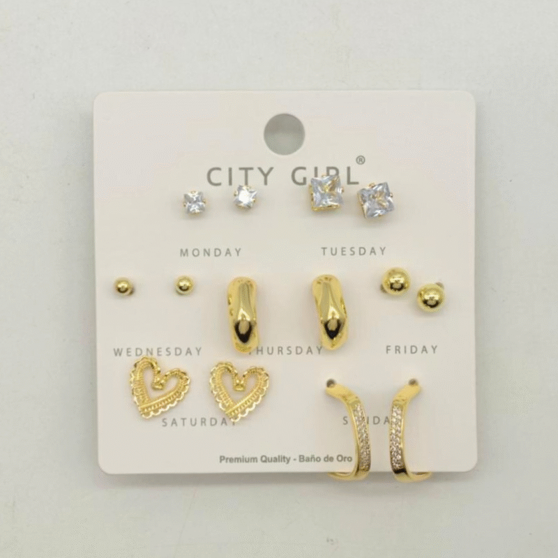SET DE AROS – 7 PARES – CITY GIRL