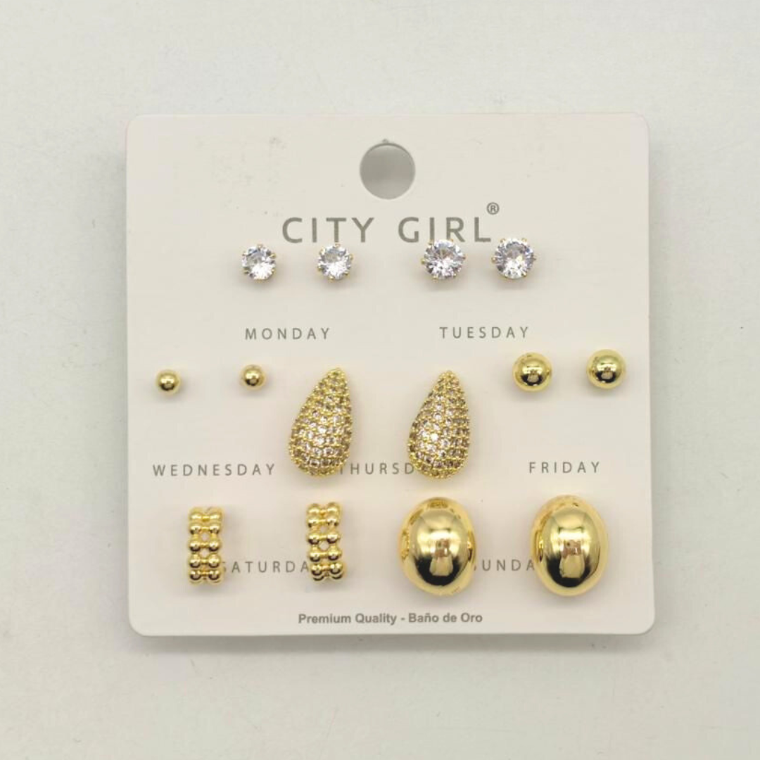 SET DE AROS – 7 PARES – CITY GIRL