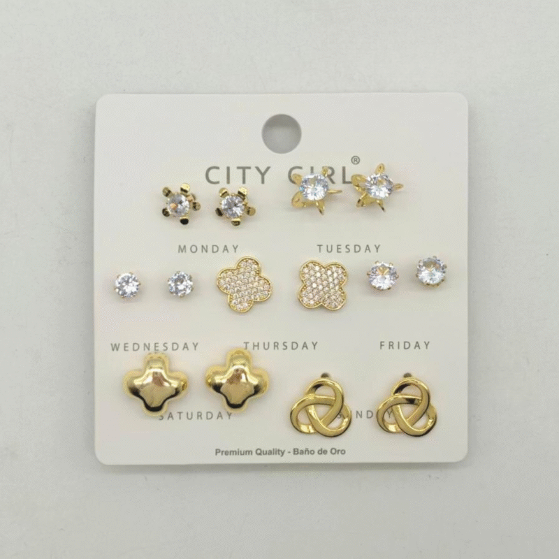 SET DE AROS - 7 PARES - CITY GIRL