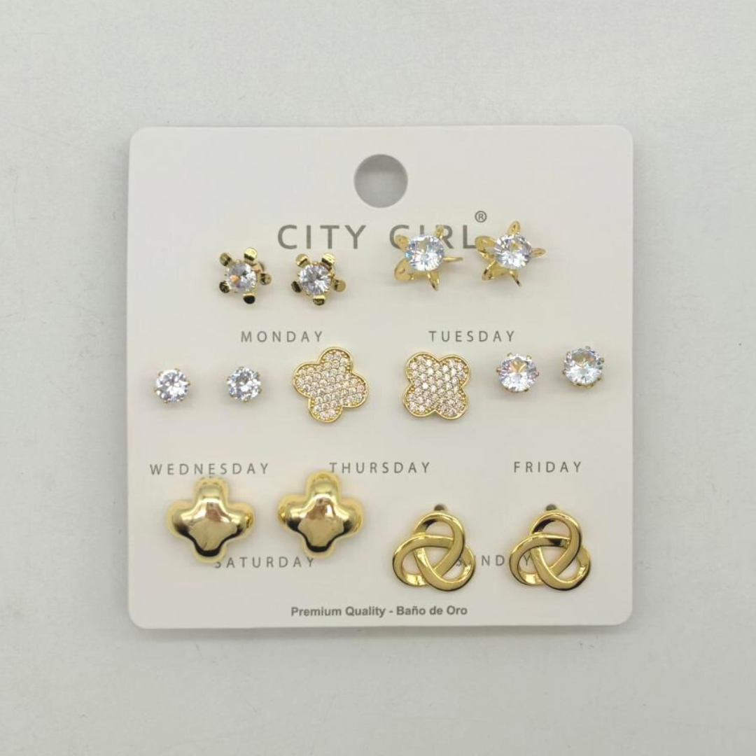 SET DE AROS - 7 PARES - CITY GIRL
