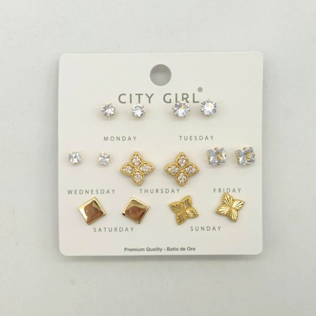 SET DE AROS - 7 PARES - CITY GIRL