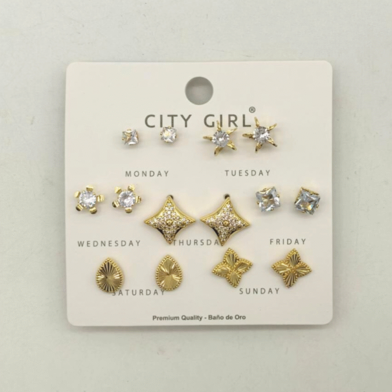 SET DE AROS - 7 PARES - CITY GIRL