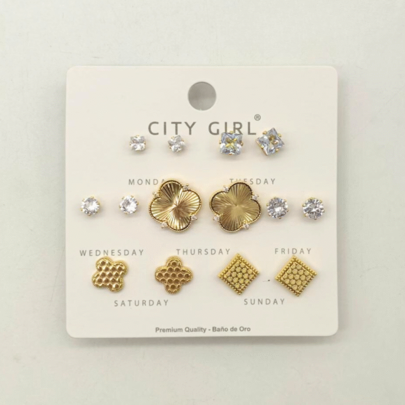 SET DE AROS - 7 PARES - CITY GIRL