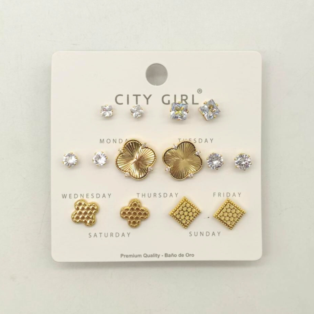 SET DE AROS - 7 PARES - CITY GIRL