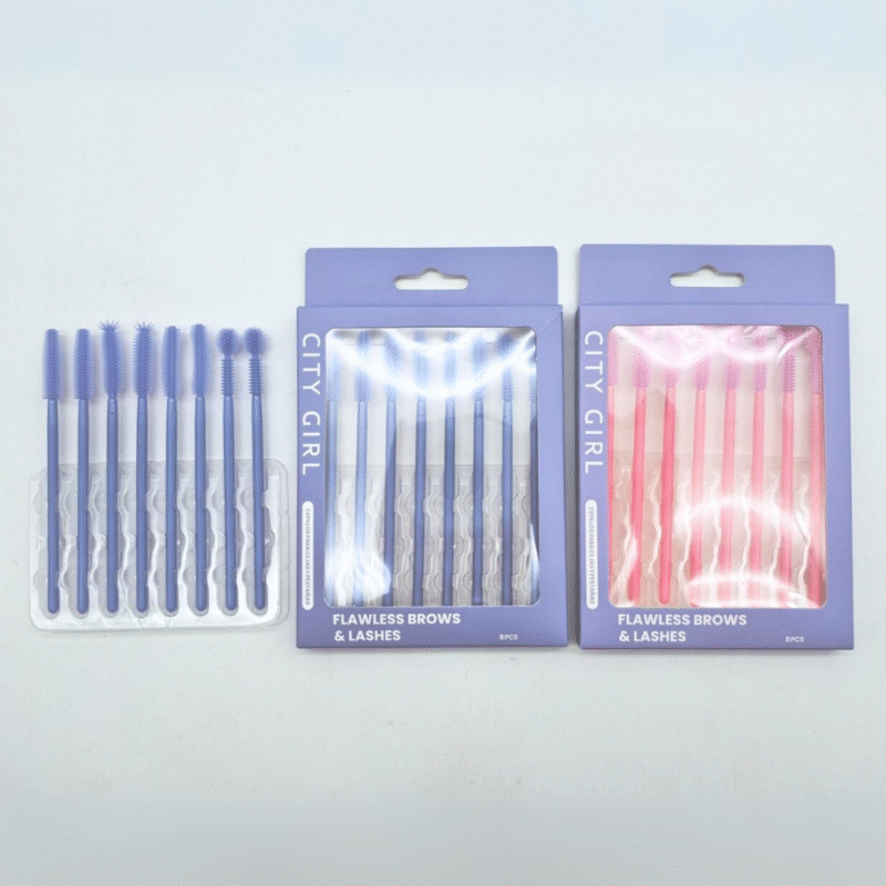 SET DE CEPILLOS DE SILICONA PARA CEJAS Y PESTAÑAS - CITY GIRL 8PCS
