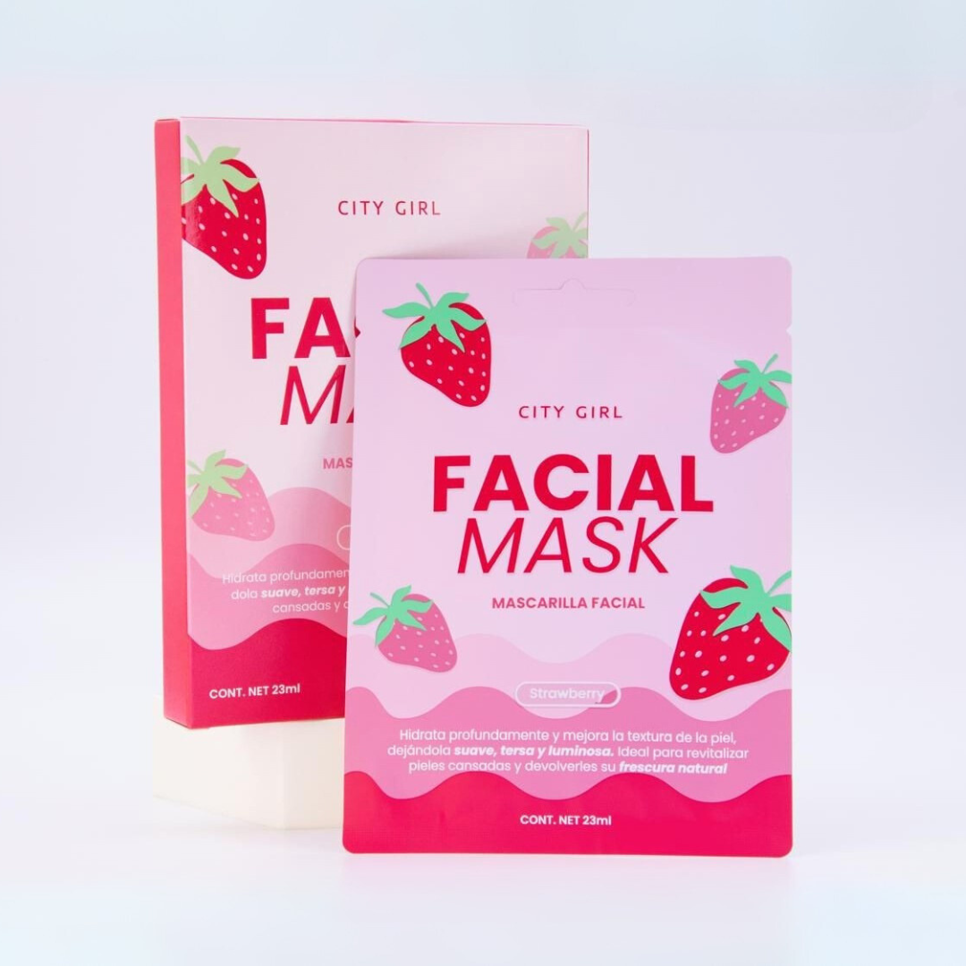 MASCARILLA FACIAL FRUTILLA - CITY GIRL
