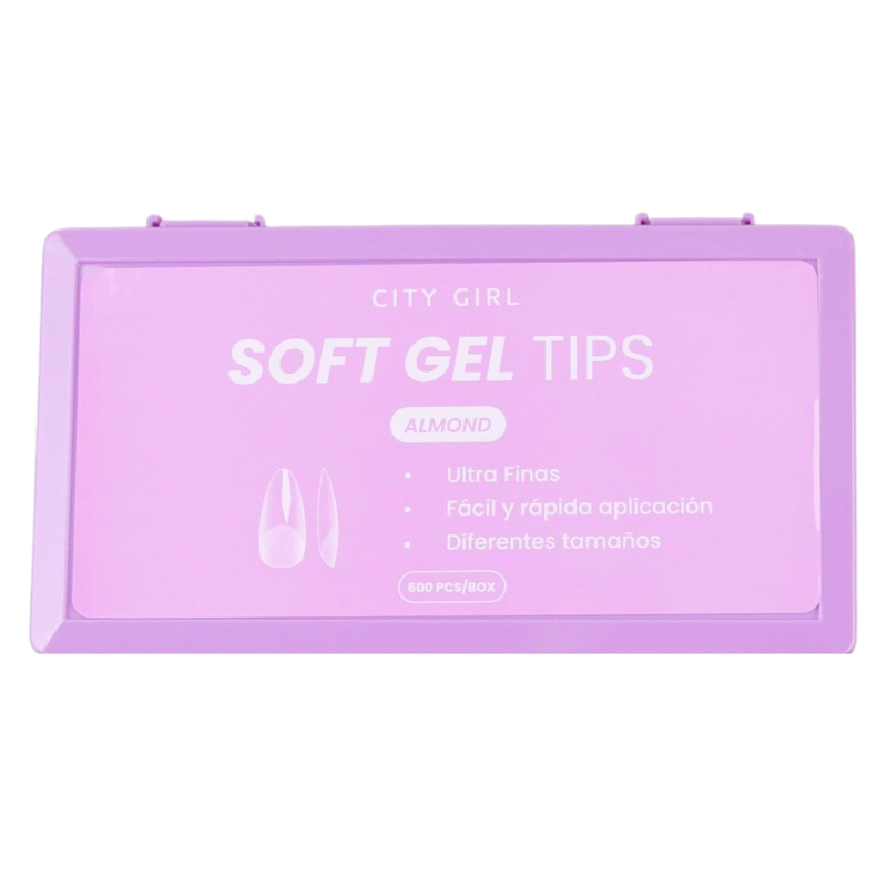 TIPS SOFT GEL ALMENDRA 600PCS - CITY GIRL