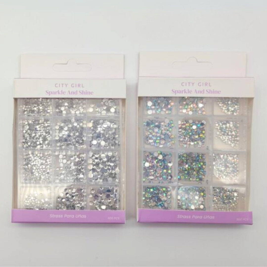 CAJA DE STRASS PLATEADO / TORNASOL - CITY GIRL