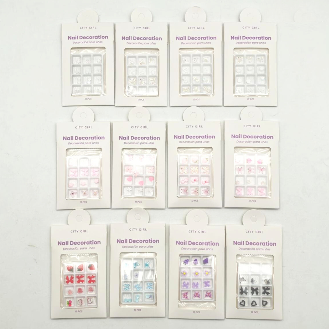 MOÑOS, MARIPOSAS, FRUTAS - APLIQUES VARIADOS - CITY GIRL
