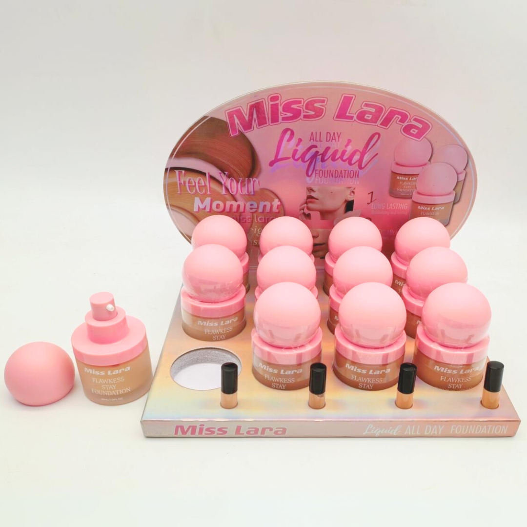 BASE LIQUIDA MISS LARA - CAJA COMPLETA 12 U
