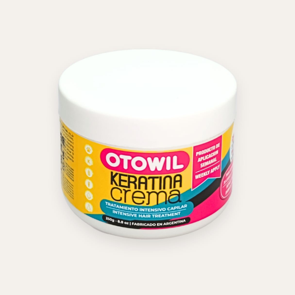 MASCARA CAPILAR CON KERATINA - REPARADORA ANTI FRIZZ 250g - OTOWIL