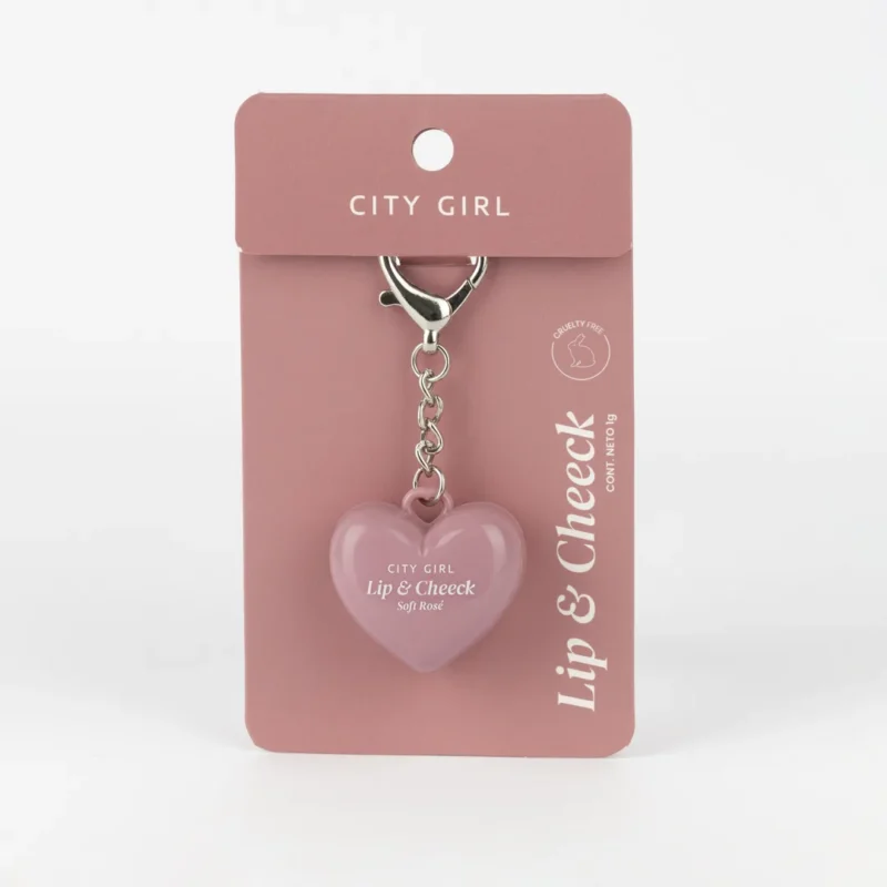 BÁLSAMO CORAZÓN LABIAL LLAVERO Lip & Cheeck – CITY GIRL POR SERIE 4u - Imagen 5