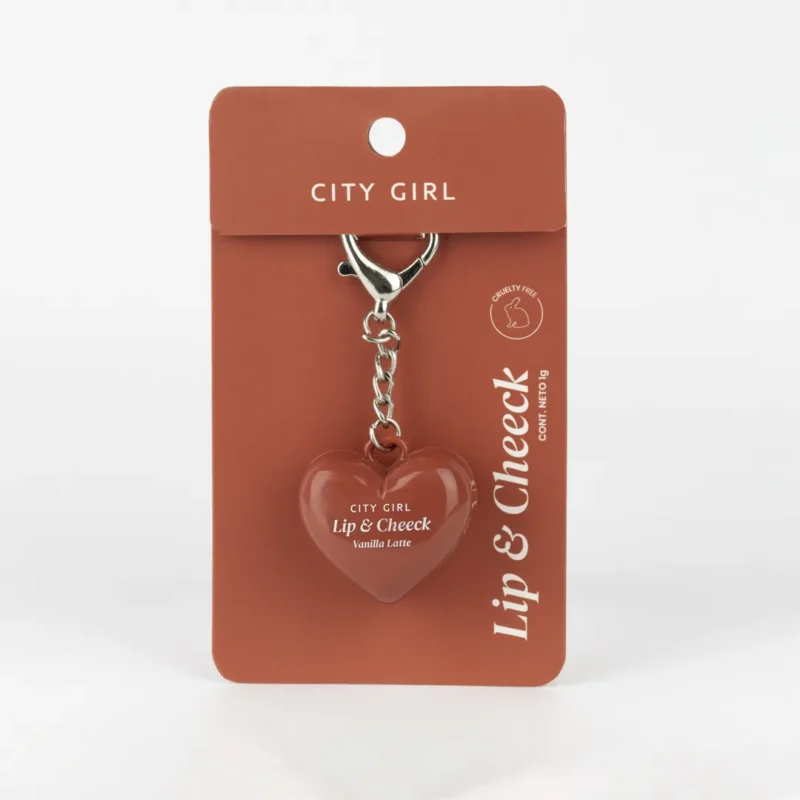 BÁLSAMO CORAZÓN LABIAL LLAVERO Lip & Cheeck – CITY GIRL POR SERIE 4u