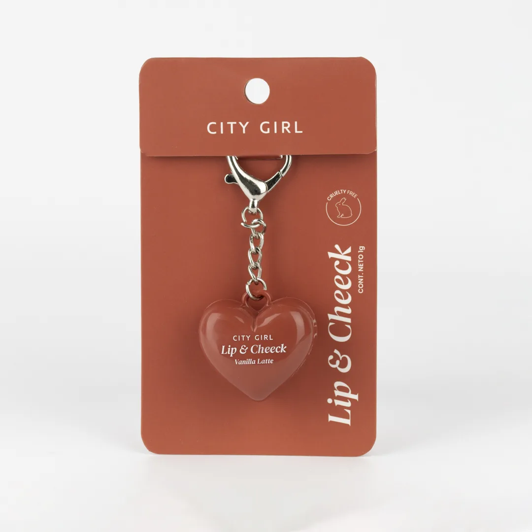 BÁLSAMO CORAZÓN LABIAL LLAVERO Lip & Cheeck – CITY GIRL POR SERIE 4u