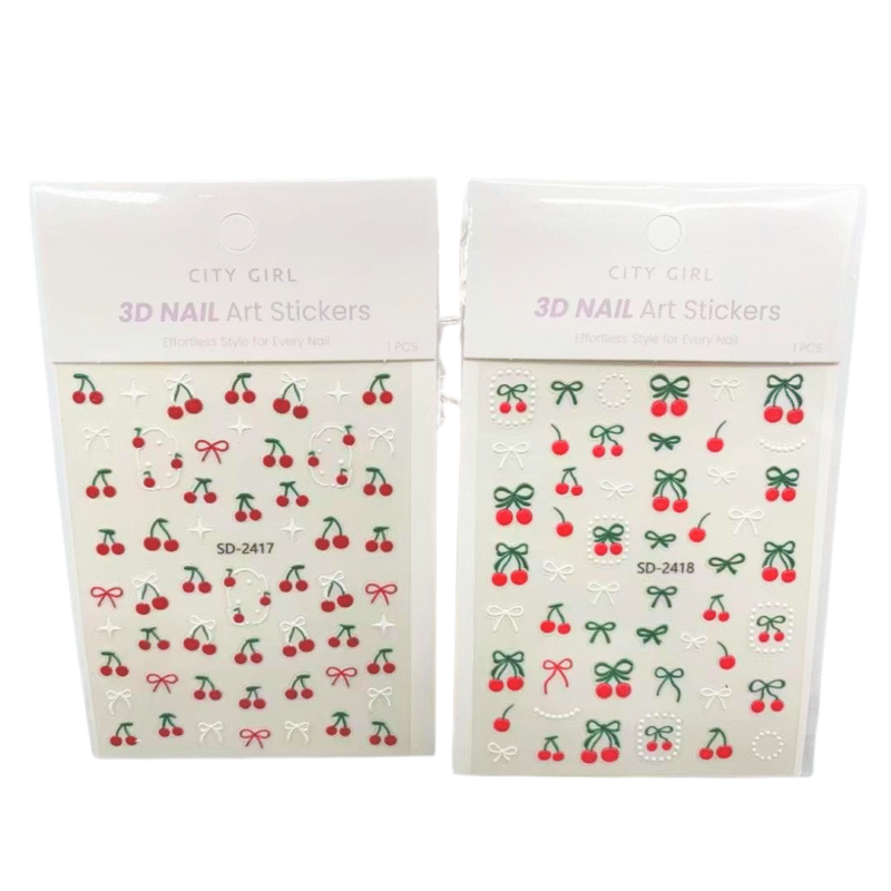 STICKERS CEREZAS + LAZOS 3D – CITY GIRL