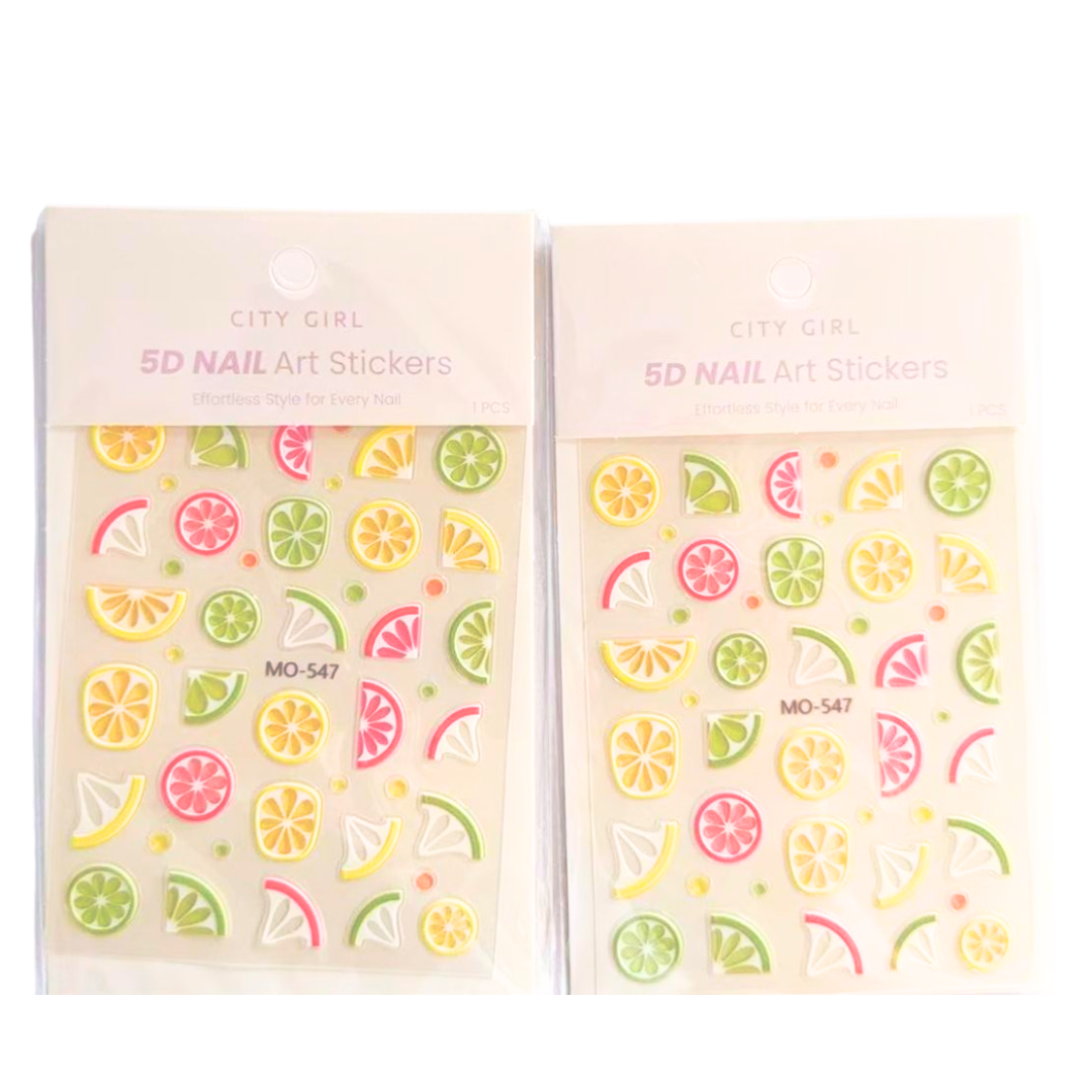 STICKERS FRUTAS 5D - CITY GIRL