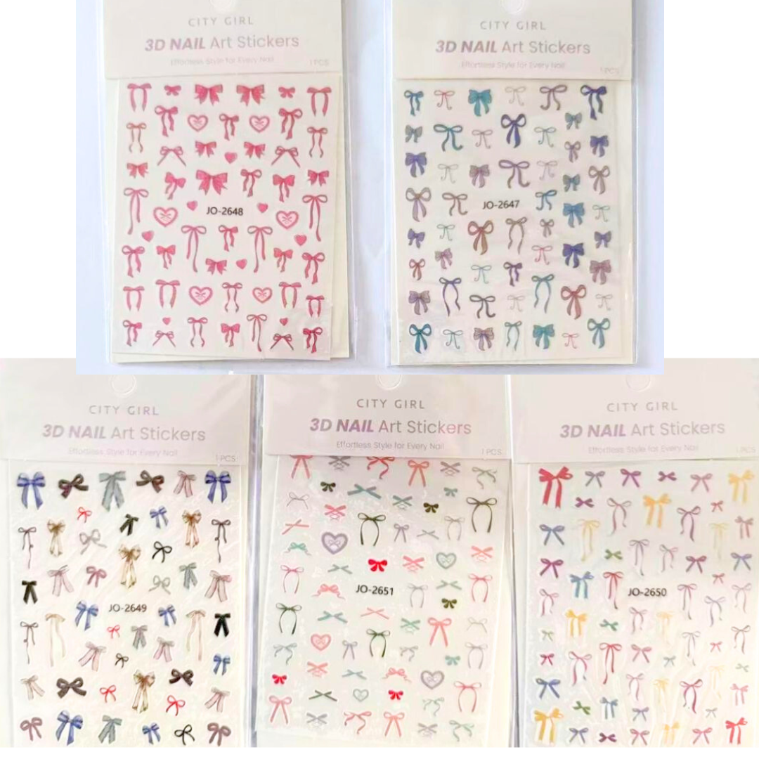 STICKERS DE MOÑOS COLORES 3D - CITY GIRL