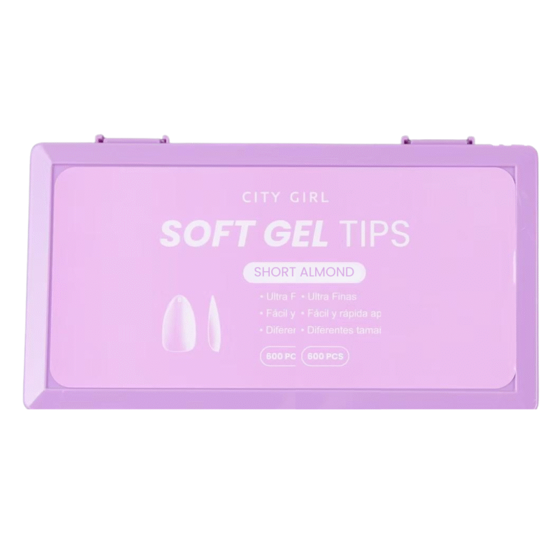 CAJA TIPS SOFT GEL ALMENDRA CORTA 600PCS – CITY GIRL