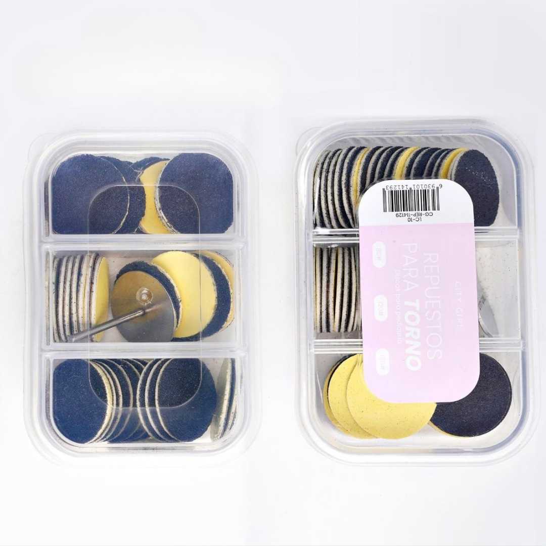 FRESA + DISCOS PARA TORNO gramaje #100 - 60PCS - CITY GIRL