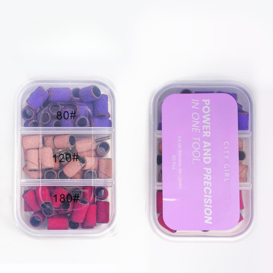 FRESA + LIMAS BARRIL PARA TORNO gramaje #80 #120 #180 – 60PCS – CITY GIRL