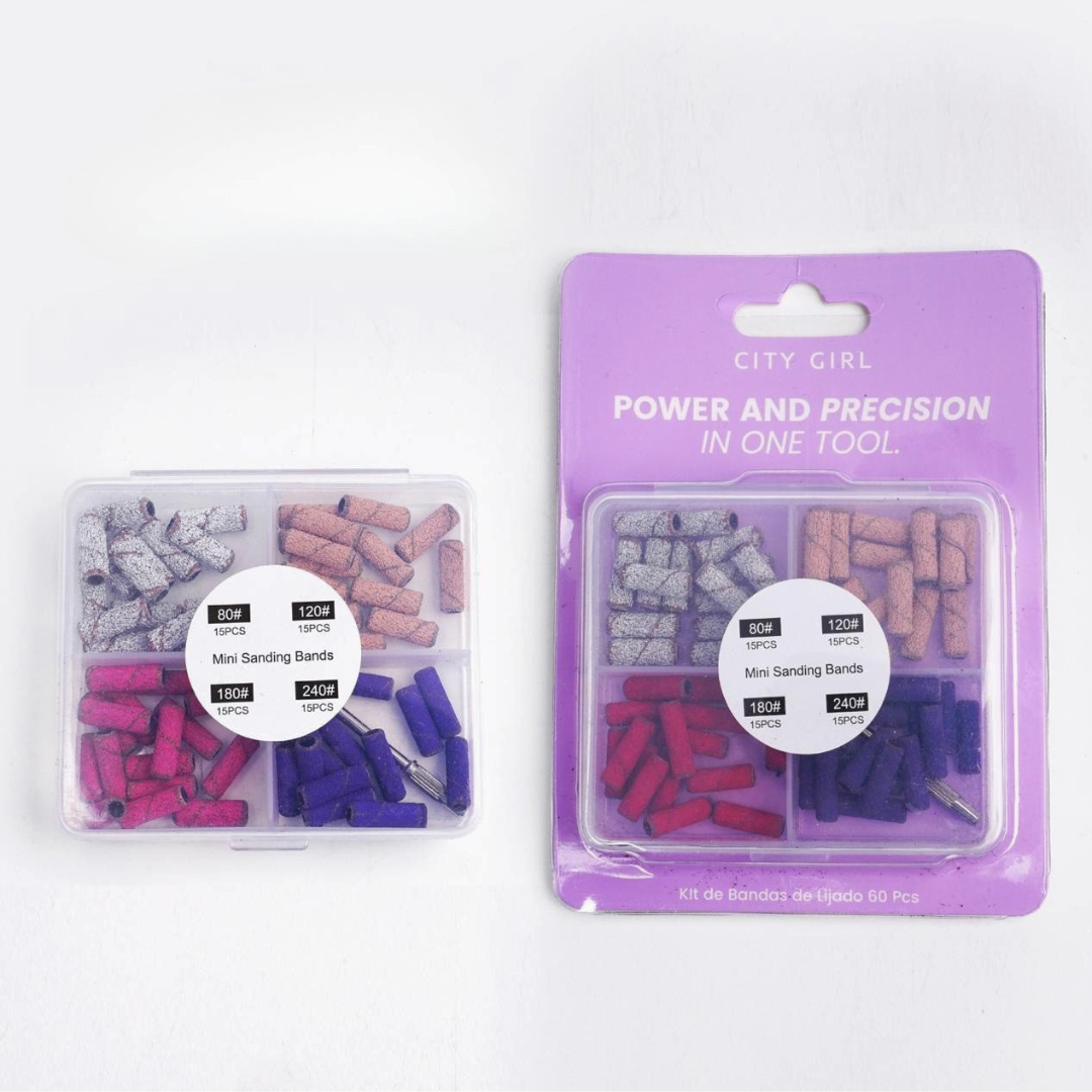 FRESA + LIMAS BARRIL PARA TORNO gramaje #80 #120 #180 #240 – 60PCS – CITY GIRL