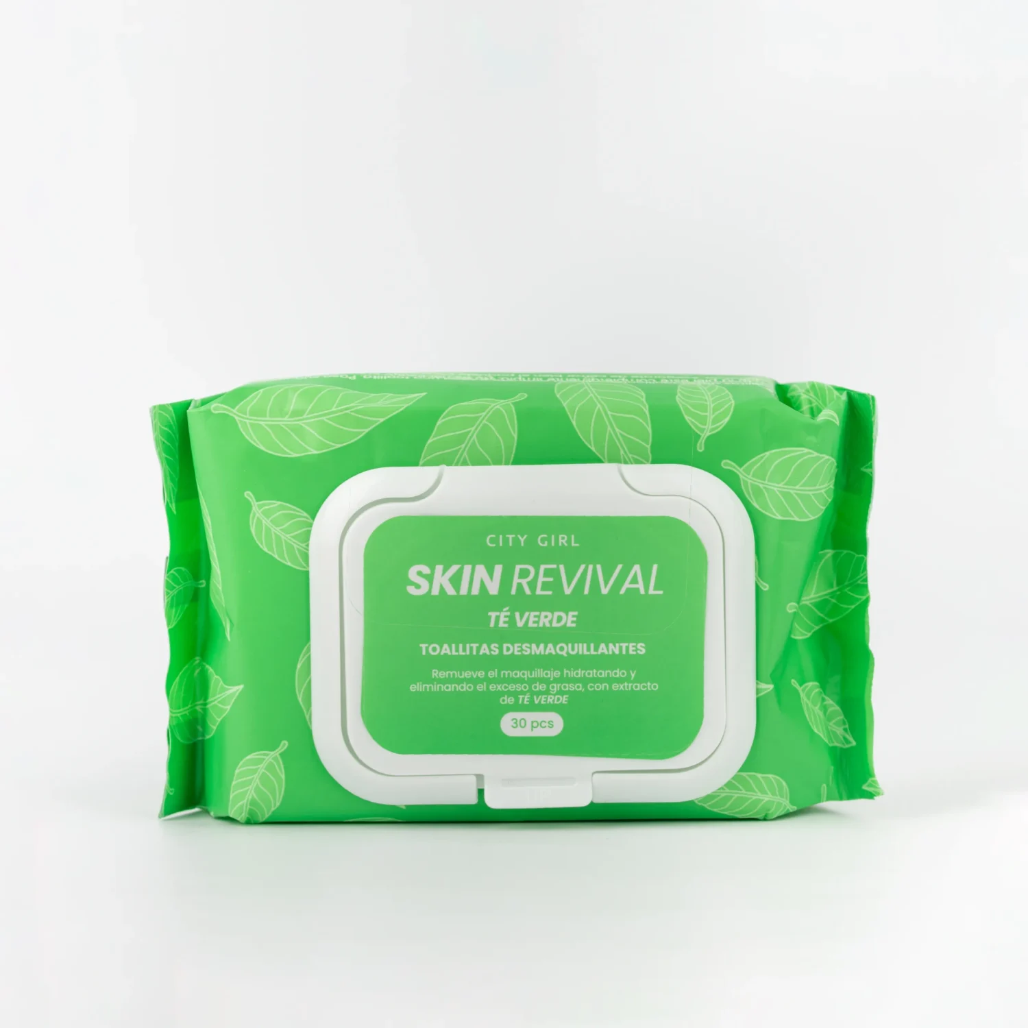 TOALLITAS DESMAQUILLANTES 30PCS - CON TÉ VERDE - CITY GIRL
