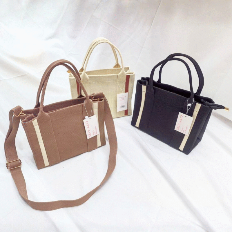 CARTERA DE TELA COMBINADA - CITY GIRL